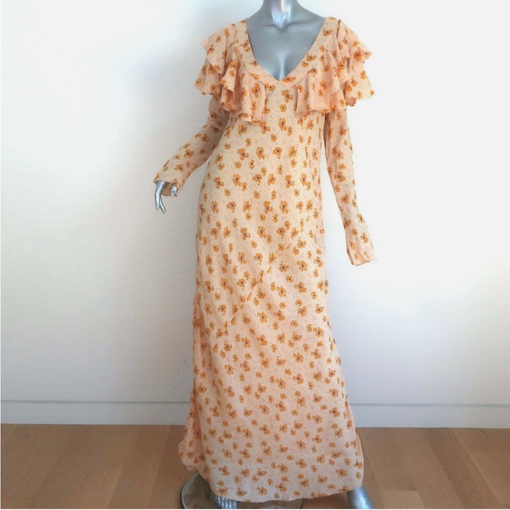 Stunning Doen long sleeve ruffle maxi dress